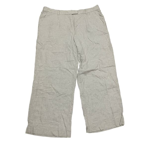 Abercrombie & Fitch‎ Women's 18L Linen Blend Beige Wide Leg Trouser Career Pants - Picture 1 of 6
